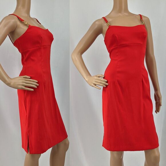 Vintage 90s My Michelle Mini Dress Red Empire Waist Sleeveless Jr Size 5/6 - Picture 4 of 10